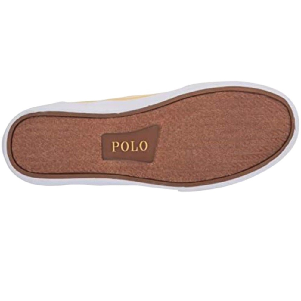 BNWT Polo by Ralph Lauren Tompson Yellow Washed Twill Slip-On Sneakers - Picture 8 of 8
